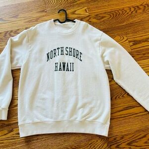 Brandy Melville White North Shore Hawaii Sweatshirt